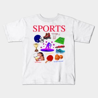 SPORTS! - Cool 90's Design For Those Who Like To Throw The Ball Kids T-Shirt